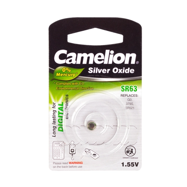 Батарейка CAMELION Silver Oxide SR63-BP1 - 1штука (Блистер)
