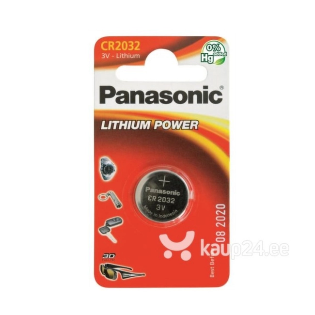 Батарейка Panasonic CR-2032/1BP - 1штука (Блисер) CR-2032L/1BP
