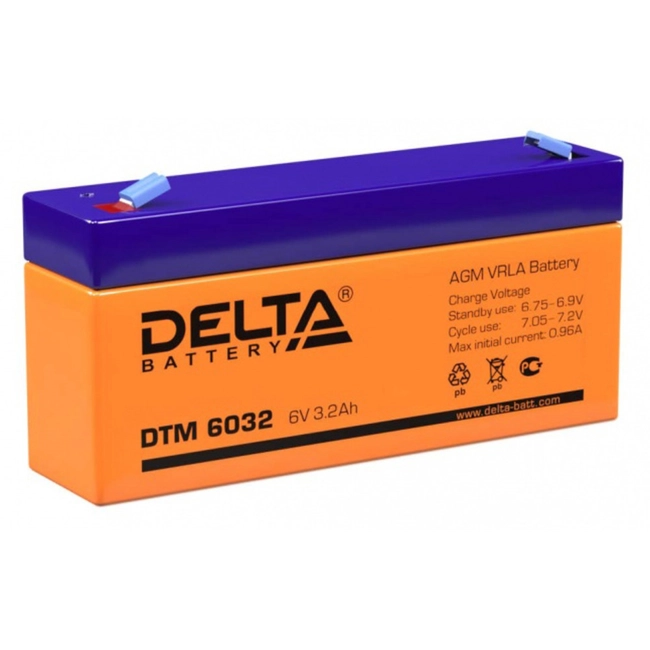 Сменные аккумуляторы АКБ для ИБП Delta Battery DTM 6032 (6 В)