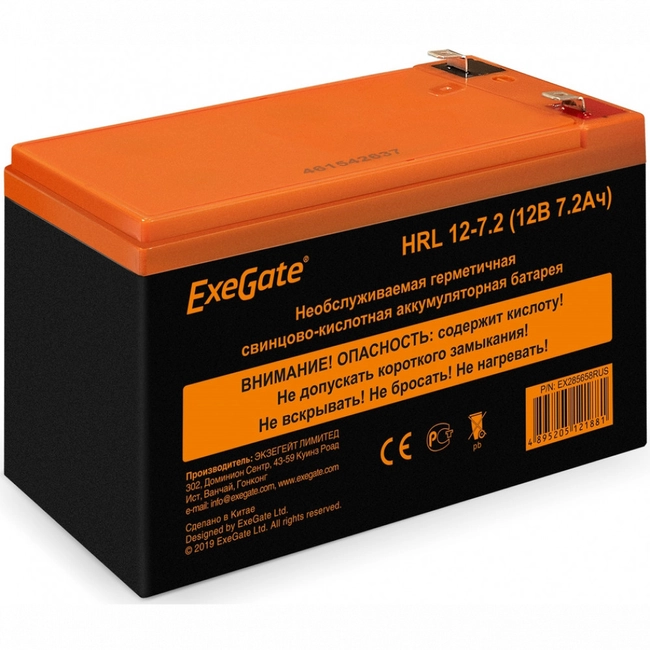 Сменные аккумуляторы АКБ для ИБП ExeGate HRL 12-7.2 EX285658RUS (12 В)