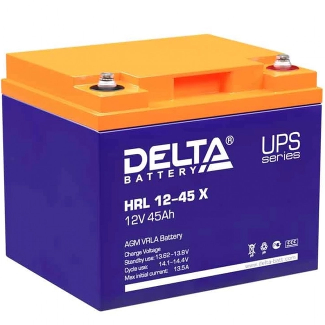 Сменные аккумуляторы АКБ для ИБП Delta Battery HRL 12-45 X (12 В)
