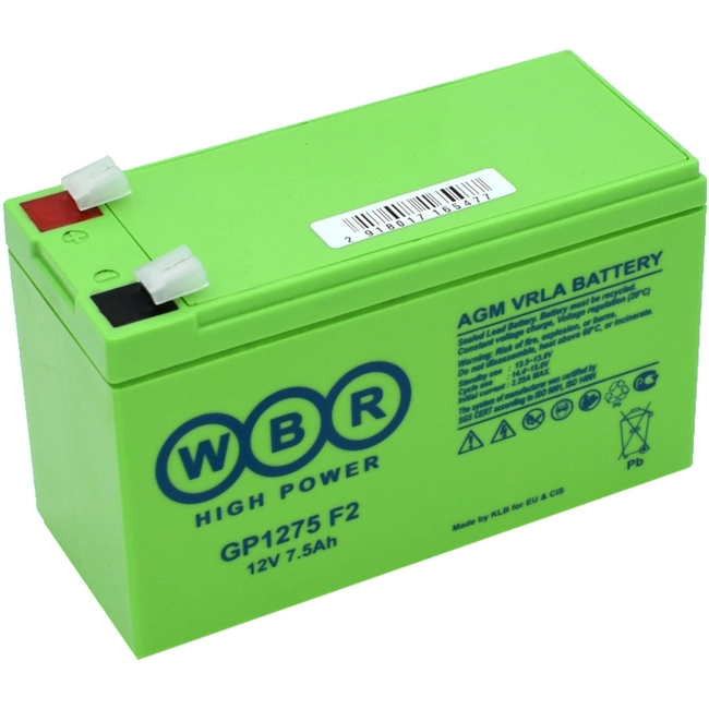 Сменные аккумуляторы АКБ для ИБП WBR GP1275 F2 (12 В)