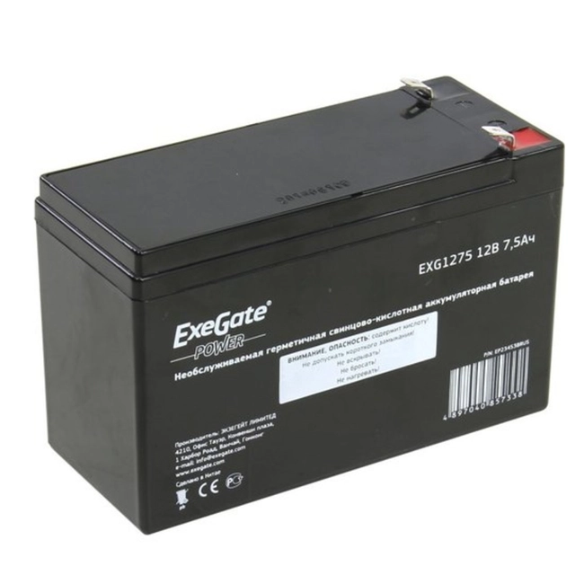 Сменные аккумуляторы АКБ для ИБП ExeGate Аккумуляторная батарея EXG1275 EP234538RUS (12 В)