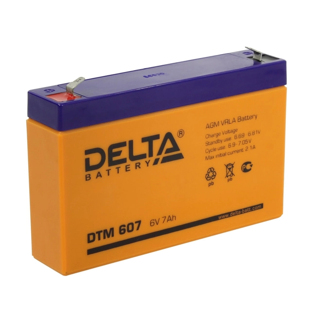 Сменные аккумуляторы АКБ для ИБП Delta Battery DTM 607 (6 В)