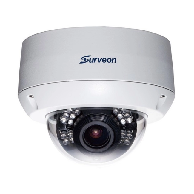 IP видеокамера Surveon CAM4361LV-2 (Купольная, Внутренней установки, Проводная, Вариофокальный объектив, 2.8 ~ 12 мм, 1/2.8", 2 Мп ~ 1920×1080 Full HD)