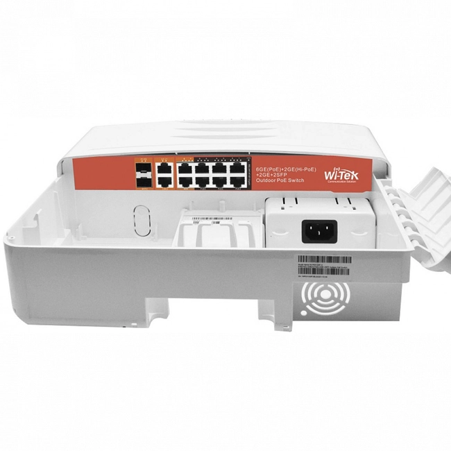 Коммутатор Wi-Tek WI-PS310GF-O (1000 Base-TX (1000 мбит/с), 2 SFP порта)