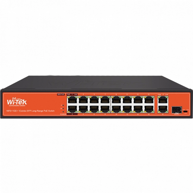 Коммутатор Wi-Tek WI-PS518G (v3) WI-PS518G v3 (100 Base-TX (100 мбит/с), 1 SFP порт)