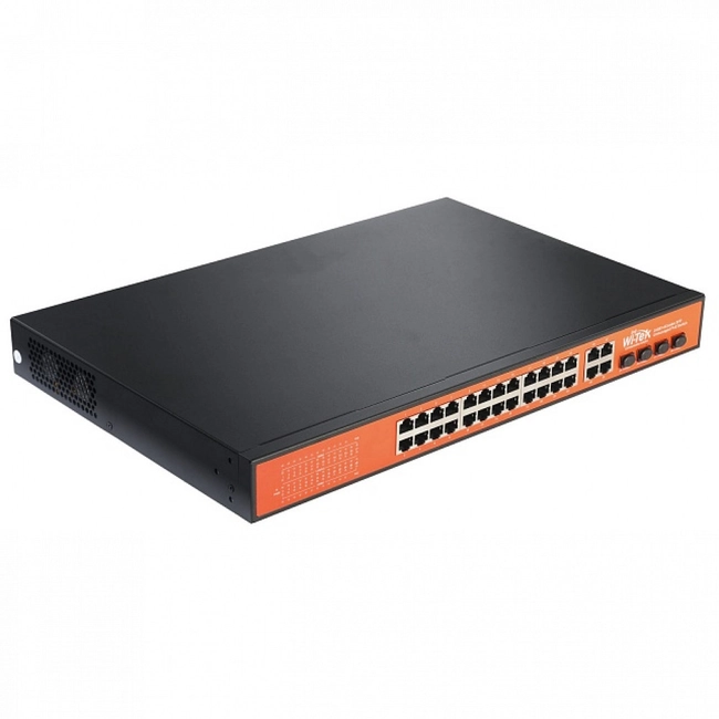 Коммутатор Wi-Tek WI-PS328GF (1000 Base-TX (1000 мбит/с), 4 SFP порта)