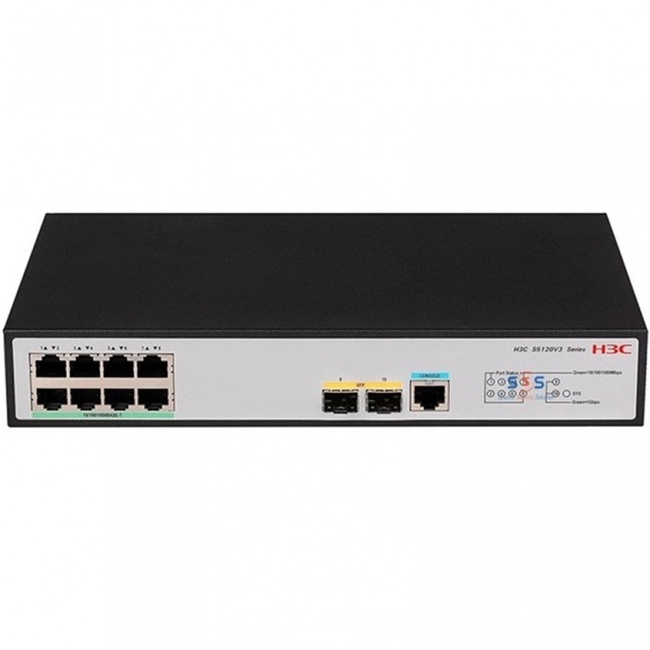 Коммутатор H3C S5120V3-10P-LI LS5120V3-10P-LI-GL Switch (1000 Base-TX (1000 мбит/с), 2 SFP порта)