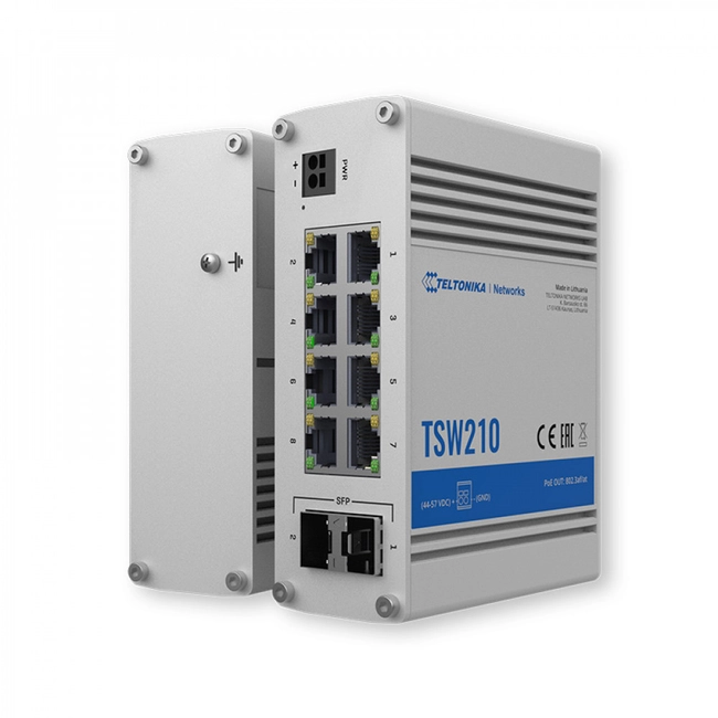 Коммутатор TELTONIKA TSW210 TSW210000000 (1000 Base-T (1000 мбит/с), 2 SFP порта)