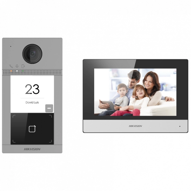 Купить Домофон Hikvision Комплект IP домофона DS-KIS604-S(B ...