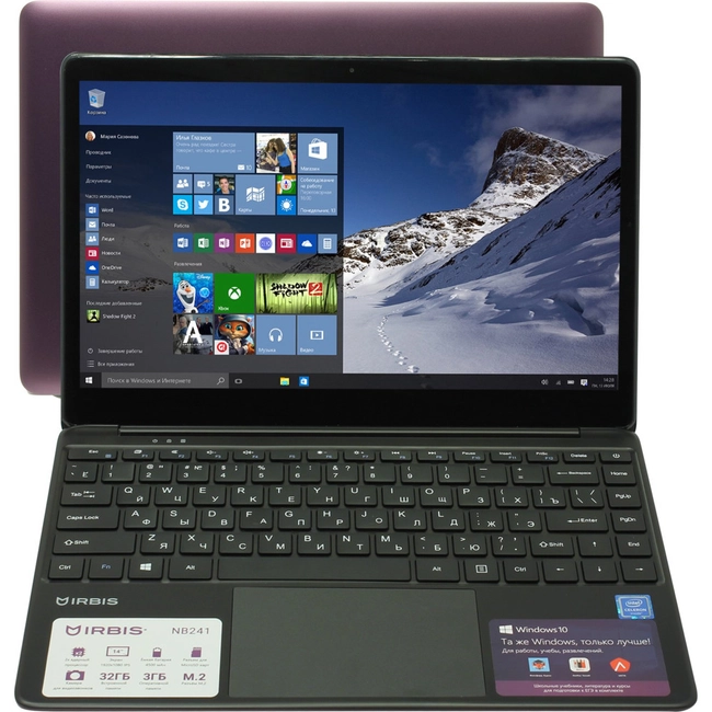 Ноутбук Irbis NB241 NB241 purple (14 ", FHD 1920x1080 (16:9), Celeron, 3 Гб, eMMC)