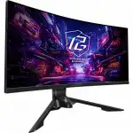 Монитор ASRock 34" Phantom Gaming PG34QRT2B Black (34 ", VA, WQHD 3440x1440 (21:9), 180 Гц)