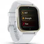 Garmin Venu Sq 2 - Cream Gold Bezel with White Case and Silicone Band 010-02701-11