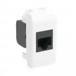 Сетевая розетка DKC Компьютерная розетка RJ45 кат.5e 76654B, Brava, белая, 1 модуль