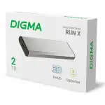 Внешний жесткий диск Digma RUN X DGSR8002T1MSR (2 ТБ, Интерфейс USB-C)