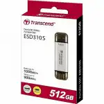 Внешний жесткий диск Transcend ESD310S Silver TS512GESD310S (512 Гб, Интерфейс USB-C)