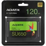 Внутренний жесткий диск ADATA ULTIMATE SU650 Client SSD 120 ГБ ASU650SS-120GT-R (SSD (твердотельные), 120 ГБ, 2.5 дюйма, SATA)