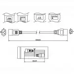 Опция для ИБП Hyperline Кабель питания IEC 320 C19 - IEC 320 C20 (3x1.5) PWC-IEC19-IEC20-3.0-BK