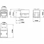 Модуль Hyperline Модуль Keystone Jack RJ-45(8P8C) категория 5e KJ9-8P8C-C5e-90-BK
