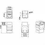 Модуль Hyperline Модуль Keystone Jack RJ-45(8P8C) категория 6 KJ8-8P8C-C6-180-BK