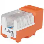 Модуль Hyperline Модуль Keystone Jack RJ-45(8P8C) категория 6 110 IDC заделка с помощью E-TOOL оранжевый KJE-8P8C-C6-90-OR
