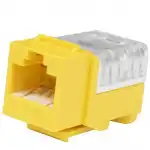 Модуль Hyperline Вставка Keystone Jack RJ-45(8P8C) категория 6 110 IDC заделка с помощью E-TOOL желтая KJE-8P8C-C6-90-YL