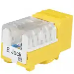 Модуль Hyperline Вставка Keystone Jack RJ-45(8P8C) категория 6 110 IDC заделка с помощью E-TOOL желтая KJE-8P8C-C6-90-YL