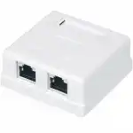 Сетевая розетка WRline Розетка компьютерная RJ-45 категория 5e экранированная двойная внешняя WR-WS-8P8C-C5E-SH-2