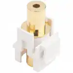 Модуль Hyperline Модуль формата Keystone Jack с проходным адаптером TRS 3.5 мм gold plated ROHS белый KJ1-TRS-D3.5G-WH