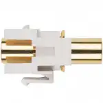 Модуль Hyperline Модуль формата Keystone Jack с проходным адаптером TRS 3.5 мм gold plated ROHS белый KJ1-TRS-D3.5G-WH