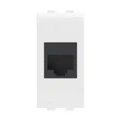Сетевая розетка DKC Компьютерная розетка RJ45 кат.5e 76654B, Brava, белая, 1 модуль