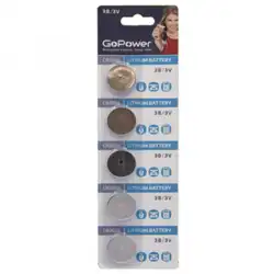 Батарейка GoPower CR2016 BL5 Lithium 3V 00-00015605