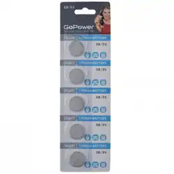 Батарейка GoPower CR1632 BL5 Lithium 3V 00-00023147