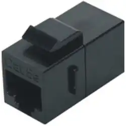 Аксессуар для кабельных сетей Hyperline Проходной адаптер (coupler) RJ-45(8P8C) формата Keystone Jack категория 5e CA2-KJ-C5E-BK