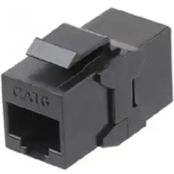 Инструмент для монтажа СКС Hyperline Проходной адаптер (coupler) RJ-45(8P8C) формата Keystone Jack категория 6 4 пары черный CA2-KJ-C6-BK