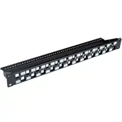 Патч-панель Hyperline патч-панель 19" 24 порта Flat Type 1U (без модулей) PPBL3-19-24S-RM (24 порта)