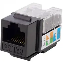 Коннектор WRline Вставка Keystone Jack RJ-45 90 градусов категория 5e неэкранированная заделка тип 110 цвет черный WR-KJ-RJ45-C5E-90-SW-BK