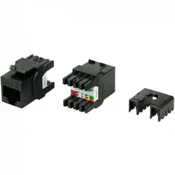 Модуль Hyperline Модуль Keystone Jack RJ-45(8P8C) категория 6 KJ8-8P8C-C6-180-BK