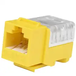 Модуль Hyperline Вставка Keystone Jack RJ-45(8P8C) категория 6 110 IDC заделка с помощью E-TOOL желтая KJE-8P8C-C6-90-YL