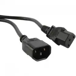 Опция для ИБП Hyperline Кабель питания IEC 320 C13 - IEC 320 C14 (3x0.75) 10A прямая вилка 0.5 м PWC-IEC13-IEC14-0.5-BK