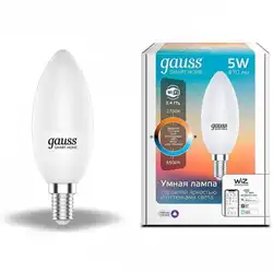 Gauss Smart Home E14 белая 5Вт 470lm Wi-Fi [1110112]
