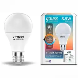Gauss Smart Home E27 белая 8.5Вт 806lm Wi-Fi (1шт) [1130112]