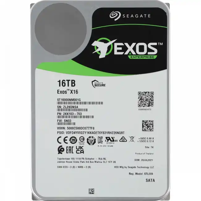 Серверный жесткий диск Seagate Exos X16 ST16000NM001G-FR (HDD, 3,5 LFF, 16 ТБ, SATA)