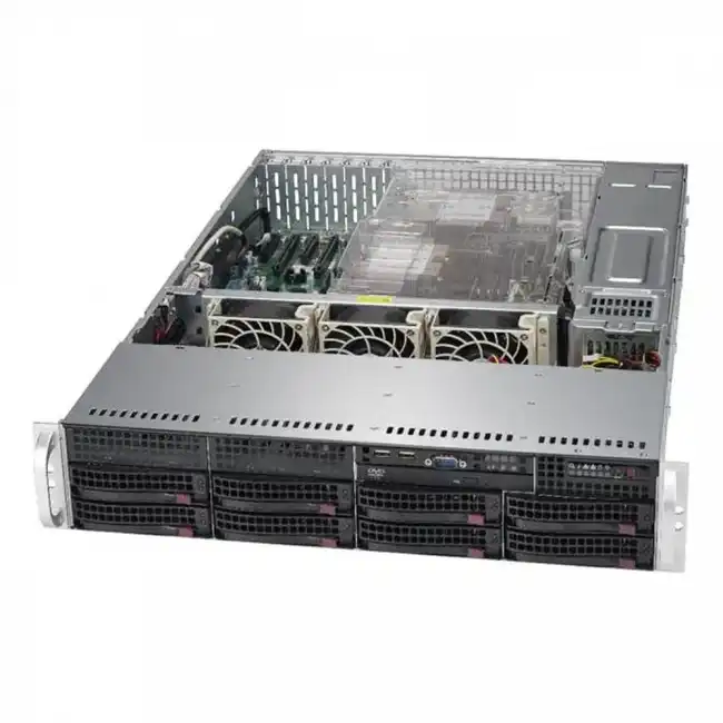 Сервер Supermicro CSE-825TQC-R802LPB - 825TQC9124 (2U Rack, EPYC 9124, 3000 МГц, 16, 64, 2 x 32 ГБ, SFF + LFF 2.5" + 3.5", 2x 960 ГБ)