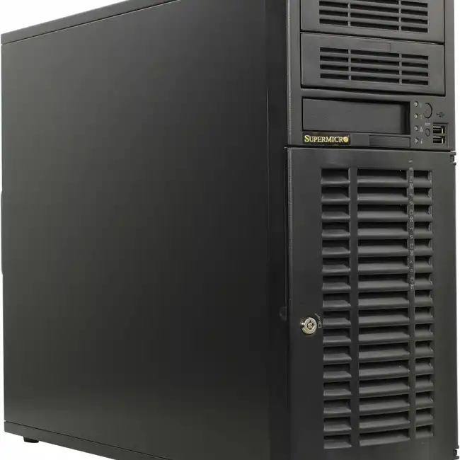 Сервер Supermicro Tower CSE-733TQ-668B/H13SSL 733TQ9124 (Tower, EPYC 9124, 3000 МГц, 16, 64, 2 x 32 ГБ, SFF + LFF  2.5" + 3.5", 2x 960  ГБ)