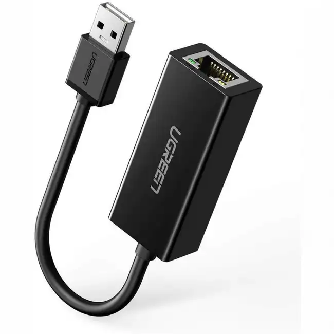 Кабель интерфейсный UGREEN Adapter UGREEN CR110 USB 2.0 A To 100Mbps Ethernet Adapter, Black 20254