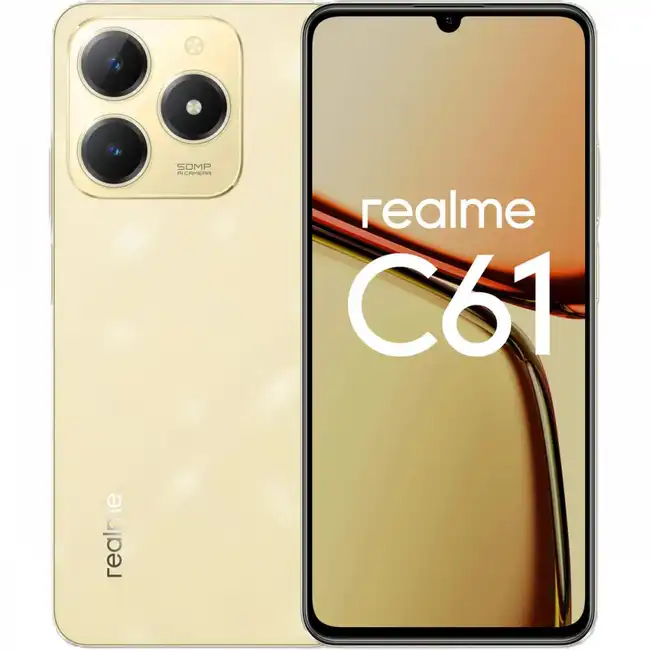 Смартфон REALME C61 (8/128Gb) RMX3930, золотой 6941764442795 (128 Гб, 8 Гб)