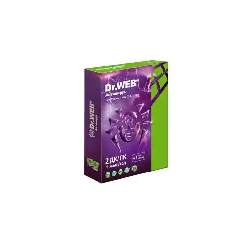 Антивирус Dr.Web Лицензионный сертификат для 2 ПК на 1 год + 1 месяц в подарок BHW-AK-13M-2-A3 (Первичная лицензия)