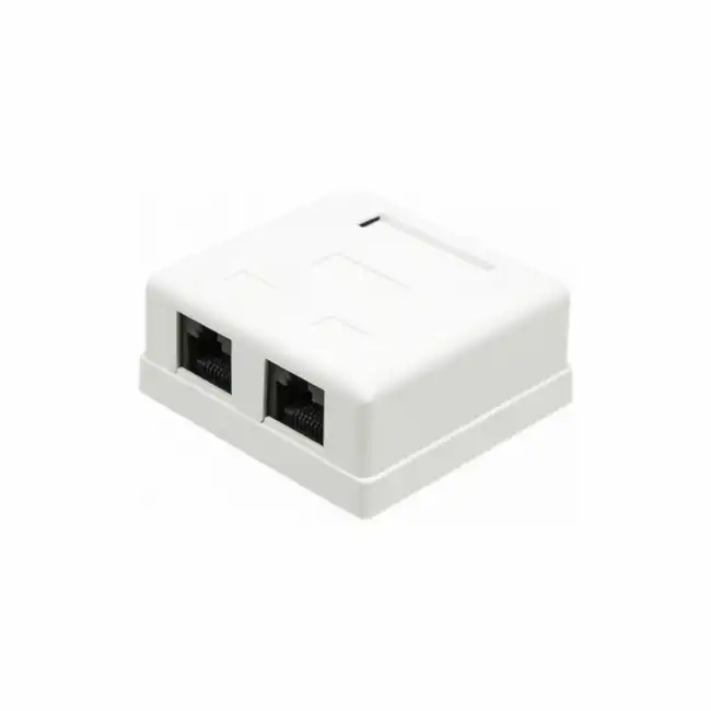 Сетевая розетка LANMASTER RJ45 кат.5e белый 2 порта TWT-SM2-4545-WH